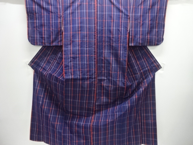 JAPANESE KIMONO / ANTIQUE ENSEMBLE KIMONO / WOVEN GRID